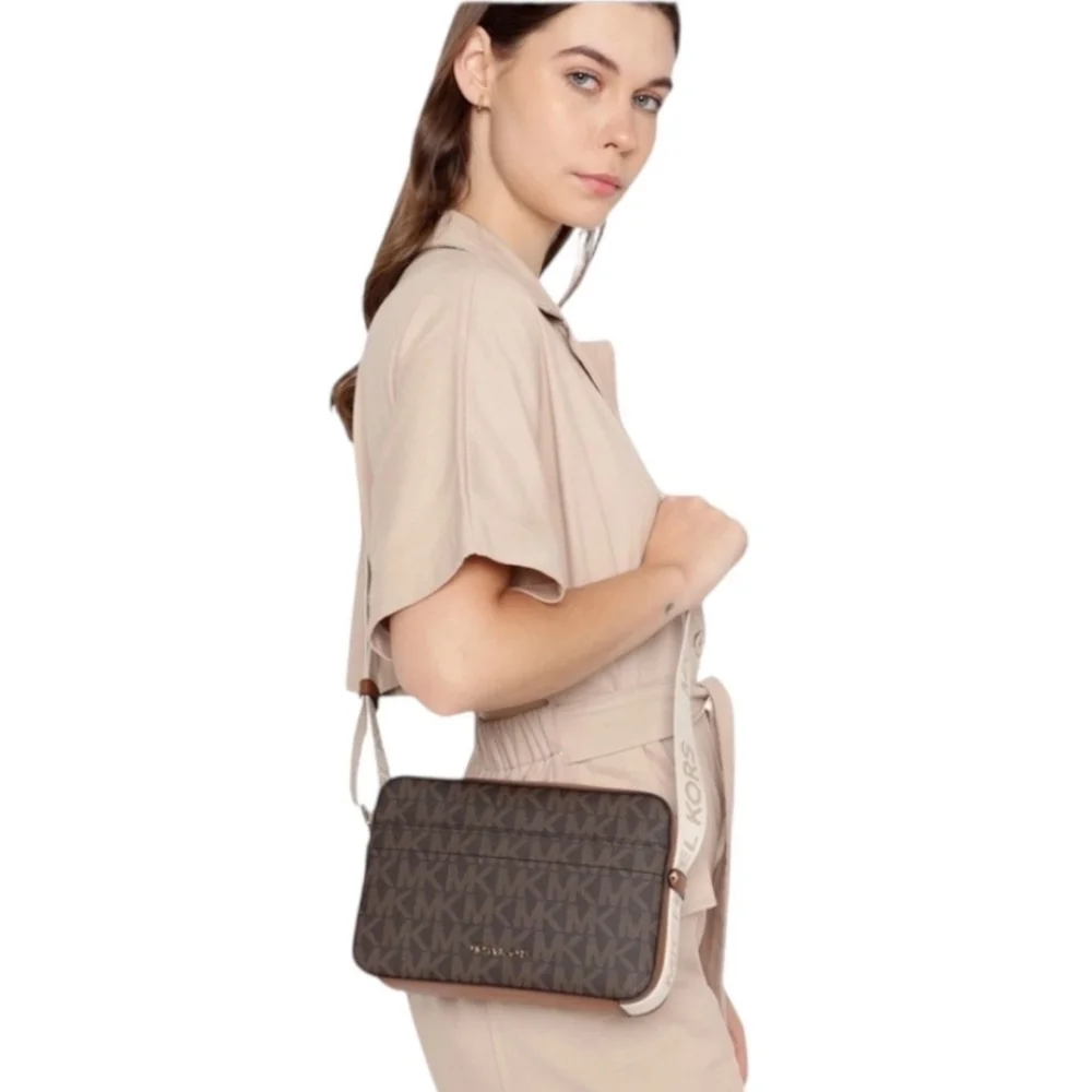 Michael Kors Jet Set Crossbody Logo Gift Box Set - Brown/Luggage *NWT* MSRP $198 - Picture 5 of 11